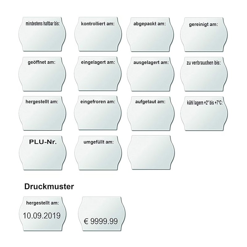 METO étiquette prix Classic M 2026, kit HACCP, 11 rouleaux d'étiquettes, 26×16 mm